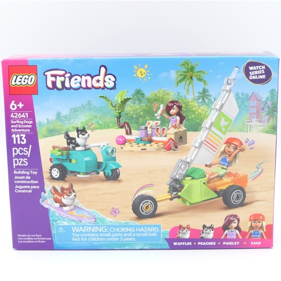 LEGO Friends Surfing Dogs and Scooter Adventure 42641 Building Toy Set Ages 6+